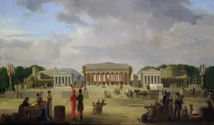 View of the Grand Theatre Constructed in the Place de la Concorde for the Fete de la Paix
